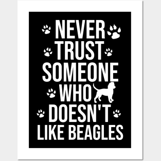 Never trust someone who doesn't like beagles Posters and Art